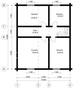 Проект дома из бревна 14х10 № ДиБ-60
